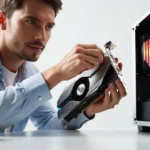 Guide visuel Art of PC : étapes et conseils pratiques pour installer une carte graphique dans un PC.