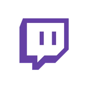 Logo de Twitch représentant une manette stylisée sur fond violet