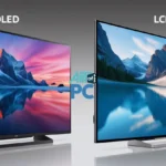 Comparaison visuelle des technologies d'écran OLED et LCD avec leurs caractéristiques principales