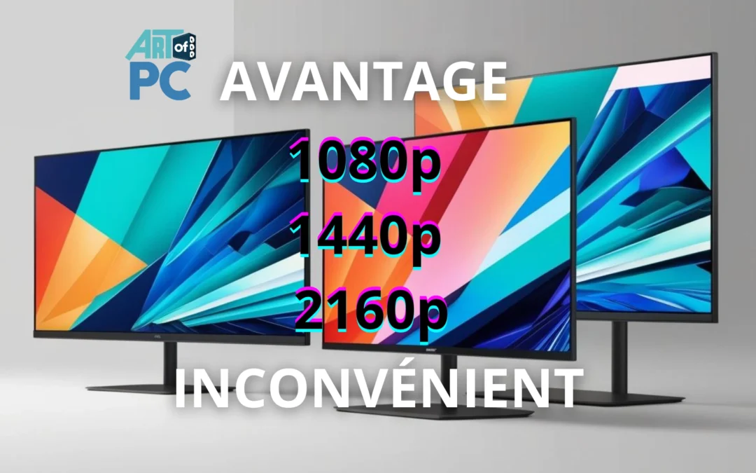 Comparaison visuelle des définitions 1080p, 1440p et 2160p avec leurs avantages et inconvénients